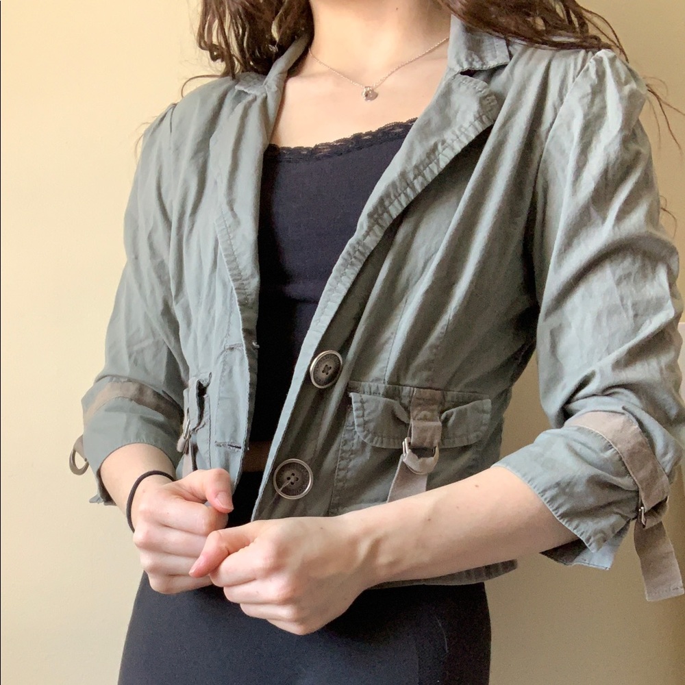 Army Green Cropped Jacket